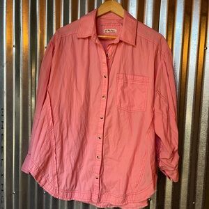 Free People We The Free Happy Hour Solid Poplin Top Pink Tunic Shirt